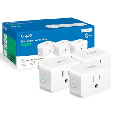 TP-Link Tapo Matter Supported Smart Plug Mini - Compact Design, 15A/1800W Max, Works with Apple Home...