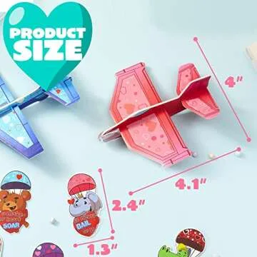 JOYIN 28 Pack Foam Airplanes and Valentine's Cards