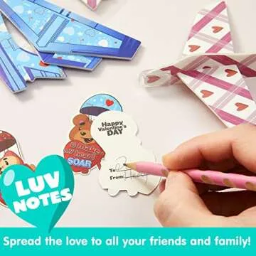 JOYIN 28 Pack Foam Airplanes and Valentine's Cards