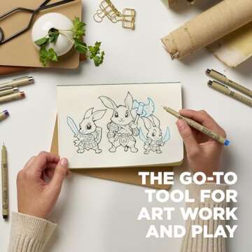 SAKURA Pigma Micron Fineliner Pens - Archival Black and Colored Ink Pens - Pens for Writing, Drawing, or Journaling - Black and Assorted Colored Ink - 01 Point Size - 6 Pack