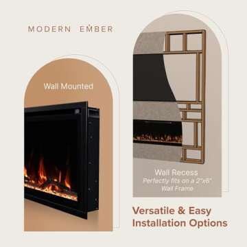 Modern Ember Aerus Smart Electric Fireplace - Elegant & Functional