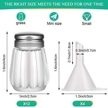 Potchen 12 Pcs Cube Shape Mini Salt and Pepper Shakers Bulk 0.5 oz Small Cube Glass Spice Shaker wit...