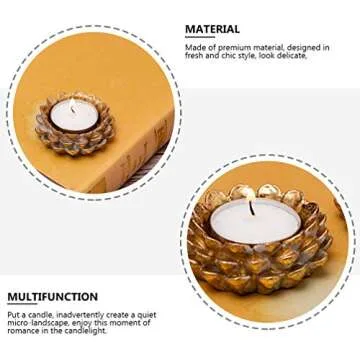 PRETYZOOM Votive Candle Holders Pine Cone Candle Holder Vintage Incense Holder Dinner Table Centerpiece for Dinner Wedding Parties Home Decor Household 2Pcs