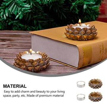 PRETYZOOM Votive Candle Holders Pine Cone Candle Holder Vintage Incense Holder Dinner Table Centerpiece for Dinner Wedding Parties Home Decor Household 2Pcs