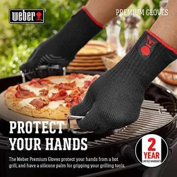 Weber Premium Gloves, L/XL, x Large, Large/X-Large (Pack of 1), Black