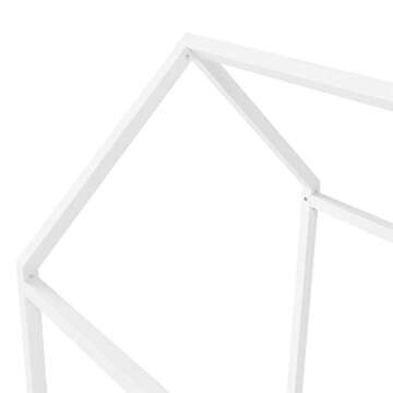 Little Seeds Skyler Montessori-Style House Floor Bed Frame for Kids and Toddlers, Metal Canopy Frame, No Box Spring Required, Twin, Off White