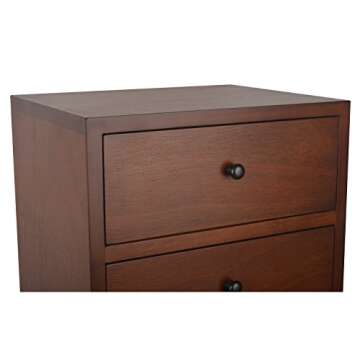 Decor Therapy Mid Century Three Drawer Side Table Wood Light Walnut (FR6320)
