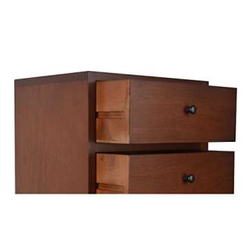 Decor Therapy Mid Century Three Drawer Side Table Wood Light Walnut (FR6320)