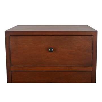 Decor Therapy Mid Century Three Drawer Side Table Wood Light Walnut (FR6320)
