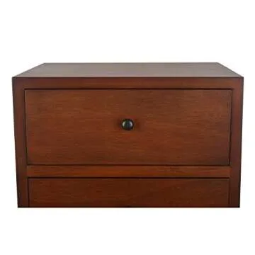 Stylish Mid Century Three Drawer Side Table Light Walnut Finish