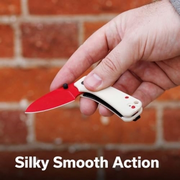 CIVIVI Baby Banter Pocket Knife for EDC, Ben Petersen Folding Knife with 2.34 in Nitro V Steel Blade G10 Handle, Titanium Thumb Stud Opener C19068S-7(Red)