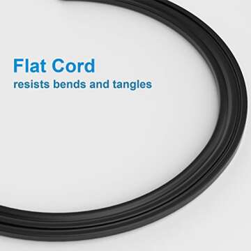 Twin Extension Cord with Multiple Outlets, 12 Ft Double Extension Cord - 6 Ft On Each Side, Dual Extension Cord 6 Outlets, Flat Head (Wall Hugger) Extension Cord Power Strip for Indoor Use