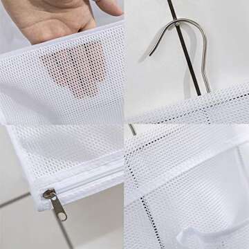 ALYER Hanging Mesh Bath Toy Organizer Bag for Kids