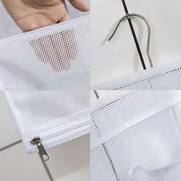 ALYER Hanging Mesh Bath Toy Organizer Bag for Kids