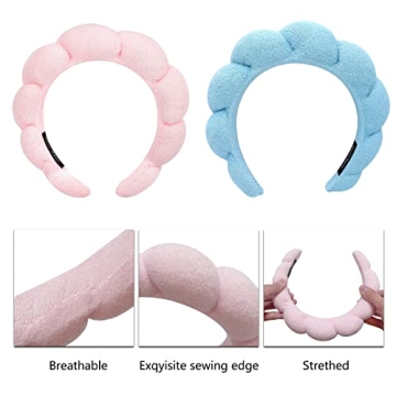 Fluffy Spa Headband for Women - 2 Pack Skincare & Shower Accessory