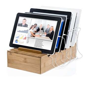 Stylish Bamboo Charging Station for Multiple Devices
