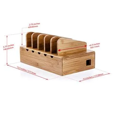 Stylish Bamboo Charging Station for Multiple Devices