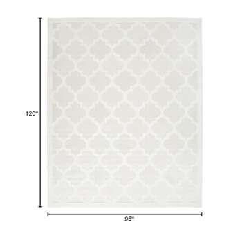 Nourison Easy Care Moroccan Area Rug 8' x 10', Ivory/White, Rectangular, 0.25" Thick, Trellis Easy C...