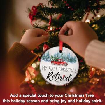 NANANEST First Christmas Retired 2023, Inspirational Retirement Gifts for Men, Dad, Grandpa - Acrylic Christmas Ornaments 2023, Motivational Gifts, Retirement Gifts for Women, Mom, Coworkers, Teacher