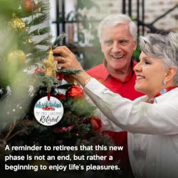 NANANEST First Christmas Retired 2023, Inspirational Retirement Gifts for Men, Dad, Grandpa - Acrylic Christmas Ornaments 2023, Motivational Gifts, Retirement Gifts for Women, Mom, Coworkers, Teacher