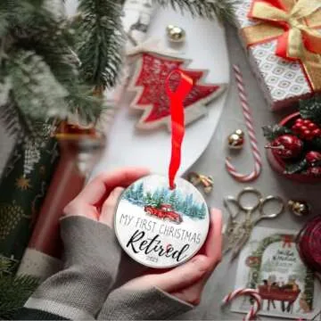 NANANEST First Christmas Retired 2023, Inspirational Retirement Gifts for Men, Dad, Grandpa - Acrylic Christmas Ornaments 2023, Motivational Gifts, Retirement Gifts for Women, Mom, Coworkers, Teacher