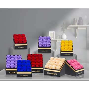 NATROSES Forever Preserved Roses in a Box, 100% Real Roses That Last Up to 3 Years, Flowers for Delivery Prime Birthday, Valentines Day Gifts for Her, Birthday Gifts (Dusty Rose)