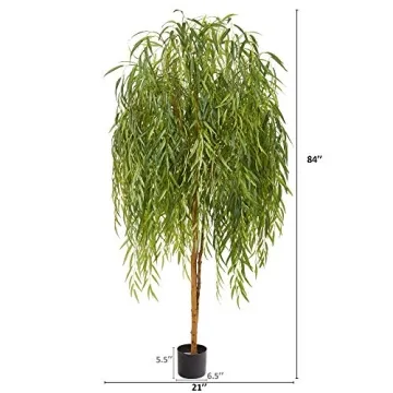 Nearly Natural 7ft Willow Artificial Silk Tree for Home Decor