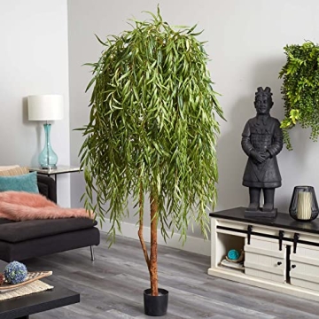 Nearly Natural 7ft Willow Artificial Silk Tree for Home Decor