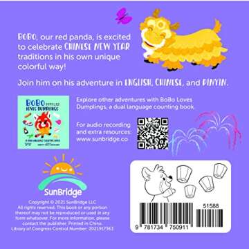 BoBo's Colorful Chinese New Year (A Bilingual Dual Language Book of Colors for Children, Kids, and Babies Written in Chinese, English, and PinYin)