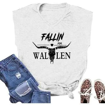 Casual Wallen Steer Skull T-Shirt for Women