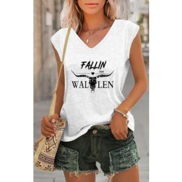 Casual Wallen Steer Skull T-Shirt for Women