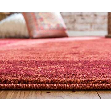 Unique Loom La Jolla Collection Farmhouse Area Rug 9x12 ft - Orange/Burgundy