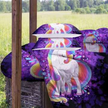 Sleepwish Unicorn Twin Comforter Set - 4 Piece Bedding Ensemble