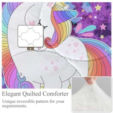 Sleepwish Unicorn Comforter Set for Girls - 4 Pieces