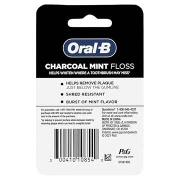 Oral-B Charcoal Mint Floss for Whitening & Plaque Removal