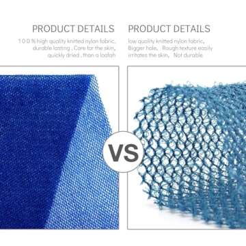 UJFQBH 3 Pieces African Bath Sponge African Net Long Net Bath Sponge Exfoliating Shower Body Scrubbe...