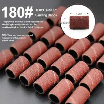 Shelloloh 300pcs Sanding Bands for Nail Drill Manicure Pedicure #80#120#180 Grit File Sanding Piece Set Professional Nail Sanding Bands bit Nail Art Tool