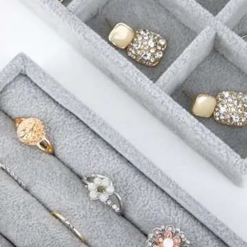 Fixwal 3-Piece Stackable Jewelry Tray Set for Organizing Jewelry