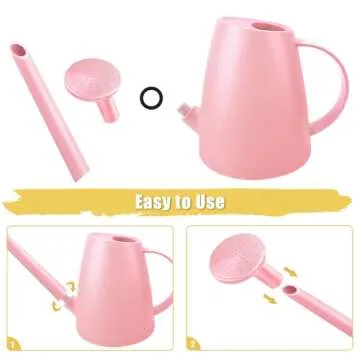 Watering Can for Indoor Plants, Small Watering Cans for House Plant Garden Flower, Long Spout Water Can for Outdoor Watering Plants 1. 8L 1/2 Gallon (Pink)