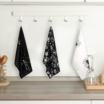 Bencailor Skull Kitchen Towels for Halloween Fun