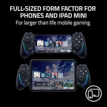 Razer Kishi Ultra Gaming Controller for Android, iPhone 15 & 16 Series, iPad Mini A17 Pro & 6 (USB C): Pro Controls - Ergonomic Grip - Stream PC, Xbox, PS5 Games on Mobile, Phone, Tablet (Renewed)