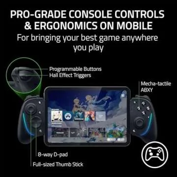 Razer Kishi Ultra Gaming Controller for Android, iPhone 15 & 16 Series, iPad Mini A17 Pro & 6 (USB C): Pro Controls - Ergonomic Grip - Stream PC, Xbox, PS5 Games on Mobile, Phone, Tablet (Renewed)