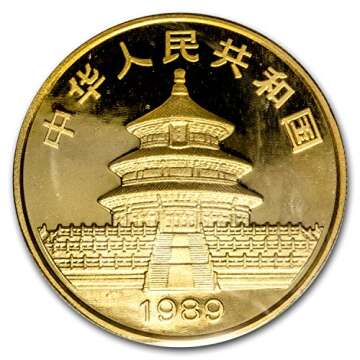 1989 China Gold Panda 1 oz Coin Sealed Uncirculated