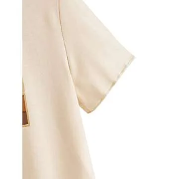 SweatyRocks Women's Cute Floral Print Cropped Tee Short Sleeve Crop Top Apricot A S