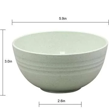 Unbreakable reusable mini Bowls Eco-Friendly Wheat Straw Dinner/Dessert/Salad Bowls Lightweight Noodle Bowl,Dishwasher & Microwave Safe bowls sets 5 Pieces (4.7')