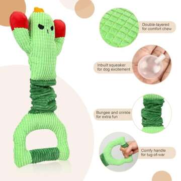 IOKHEIRA Dog Toys for Aggressive Chewers-Dog Toys for Large Dogs, Tough Durable Indestructible Dog Toys, Big Dog Chew Toys and Large Breeds (Large, Cactus)