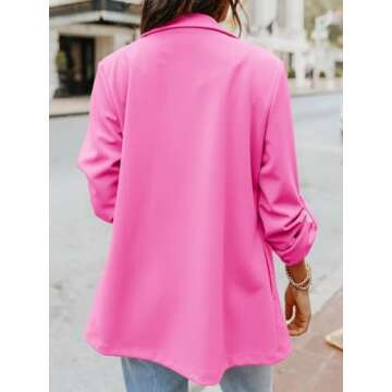 Imily Bela Women's Long Sleeve Open Front Coat in A-hot Pink