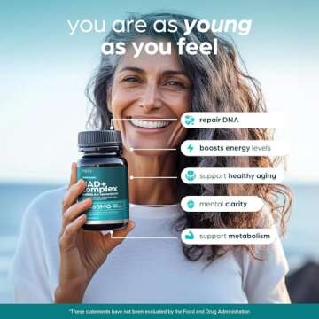 NAD Supplement 8457 mg Extra Strength NMN Alternative Liposomal for Women & Men w Urolithin A, Resve...