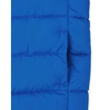 The Children's Place Boys' Medium Weight Puffer Jacket, Wind, Water-Resistant, Charger Blue, Medium ...