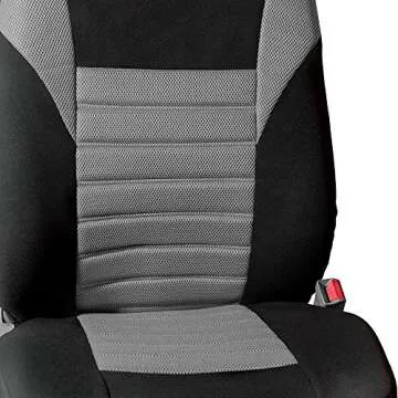 FH Group Car Seat Covers Front Set Premium 3D Air Mesh - Low Back Car Seats with Removable Headrest,Universal Fit,Automotive Seat Cover,Airbag Compatible Car Seat Cover for SUV,Sedan,Van Gray